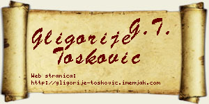 Gligorije Tošković vizit kartica